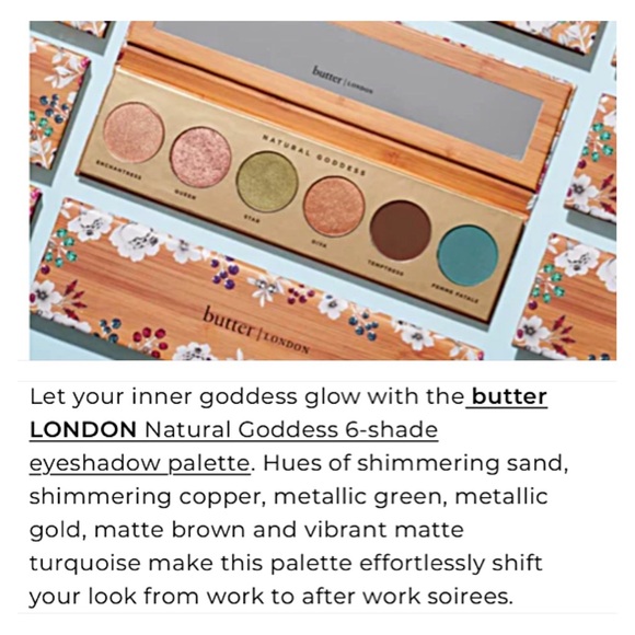 🆕 BUTTER LONDON NATURAL GODDESS EYESHADOW PALETTE Highly Pigmented DISCONTINUED - Picture 9 of 15